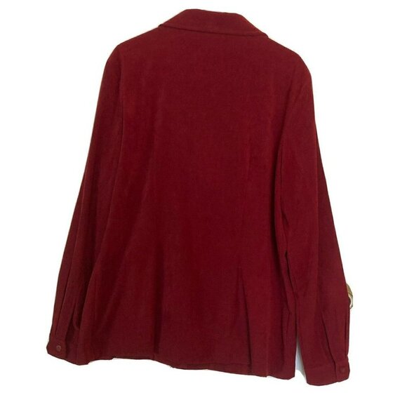 Worthington Womens Tall Stretch Faux Suede Deep Red Shirt Jacket Shacket-18T - Picture 2 of 11